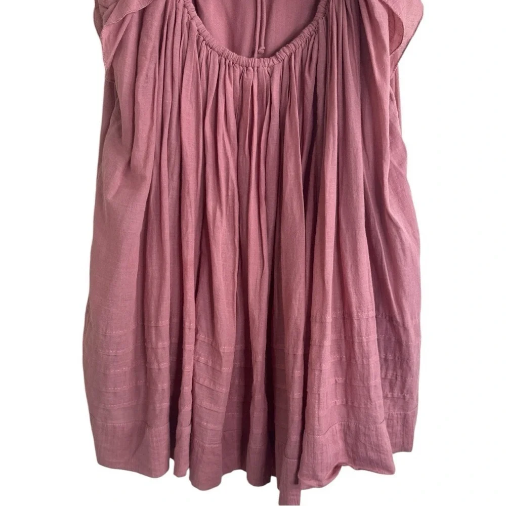 Free People Hailey Mini Dress Pink Open Back Boho Small